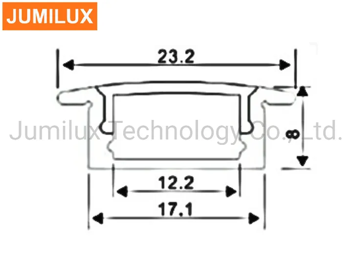 12mm PCB Width Recess Aluminum Profile Extrusions for LED Strip Light