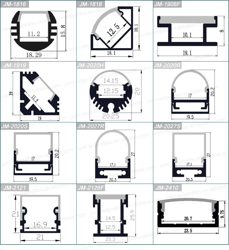 12mm Width Recessed LED Strip Profile