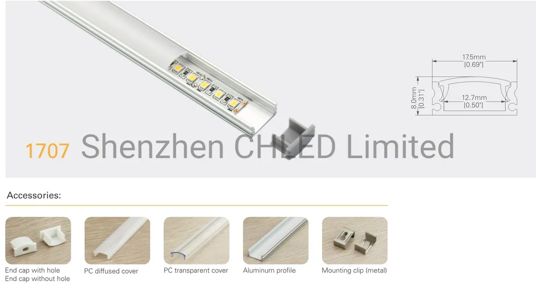 12V Aluminium Aluminum Profile 5730 72LEDs/M 18W LED Cabinet Linear Rigid Light Bar