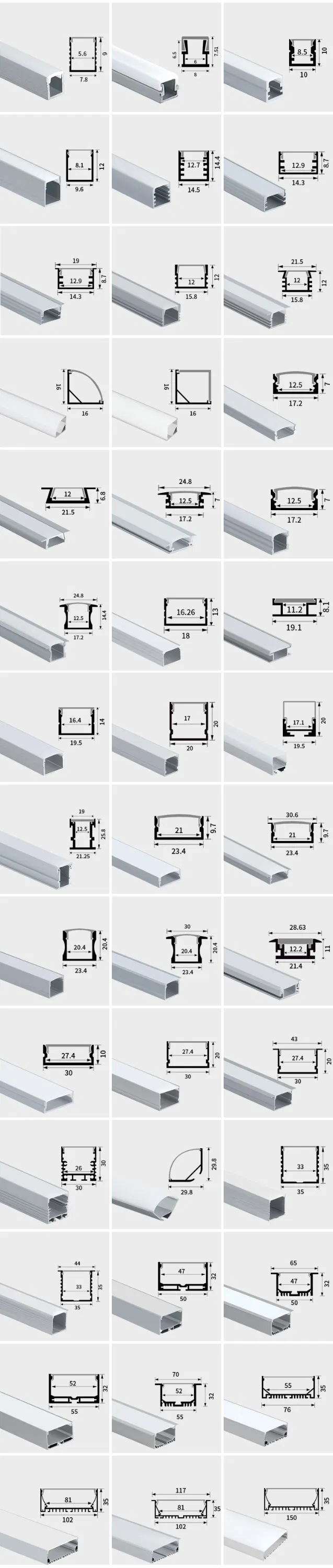 1707 Aluminum Profile Kit for LED Strip Lights