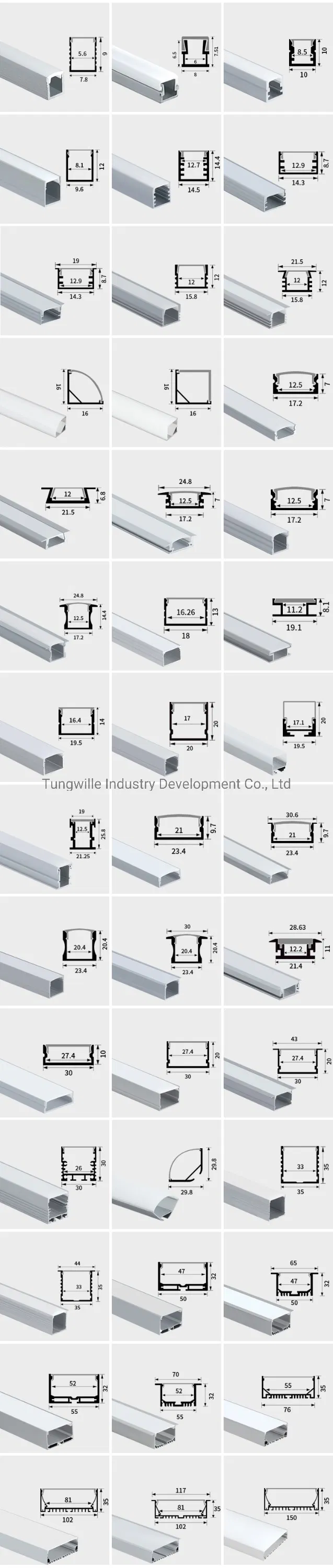 1707 Competitive Price U Shape Profile Aluminum LED Channel Letter Signs for LED Strip Profile