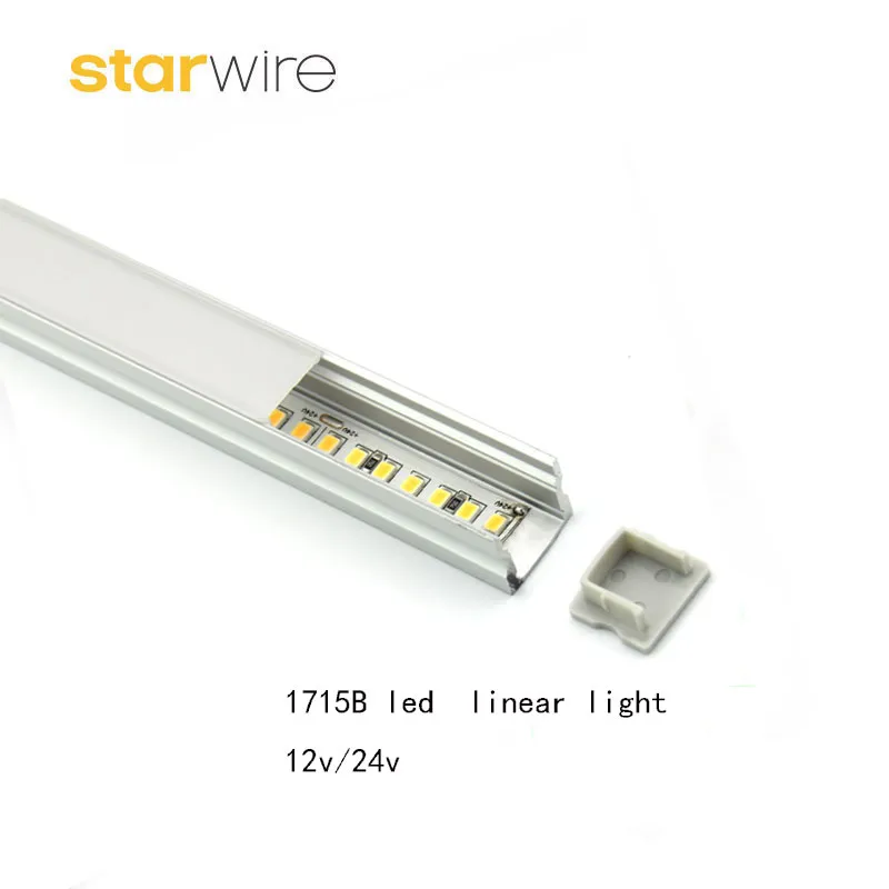 1715 15.8W 10W 5W /M Small Surface Mounted Square Lens Aluminum LED Linear Lighting