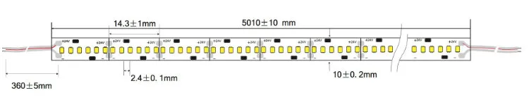 2216SMD 240LED 300LED 420LED Single Row High Efficacy High Power 24W Per Meter CRI 95 Refond LED Strip for LED Linear Light on Project Application