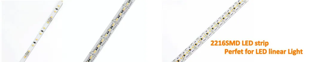 2216SMD 240LED 300LED 420LED Single Row High Efficacy High Power 24W Per Meter CRI 95 Refond LED Strip for LED Linear Light on Project Application