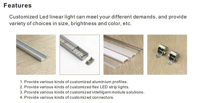 Ce RoHS Dimmable 15mm Width 100cm Length 16W LED Linear Light