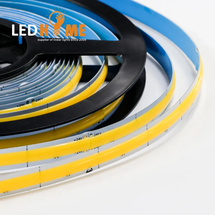 Dots-Free 180 Degree Beam Angle COB LED Strip Flexible Light High CRI90 LED Rope Lighting