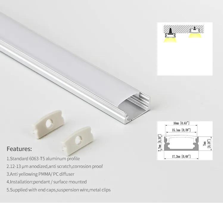 LED Al Profile (aluminum profile) for LED Strip Light 1707